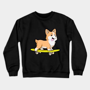 Dog as Skater with Skateboard Crewneck Sweatshirt